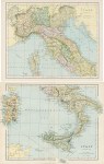 Italy, map on two sheets, 1896