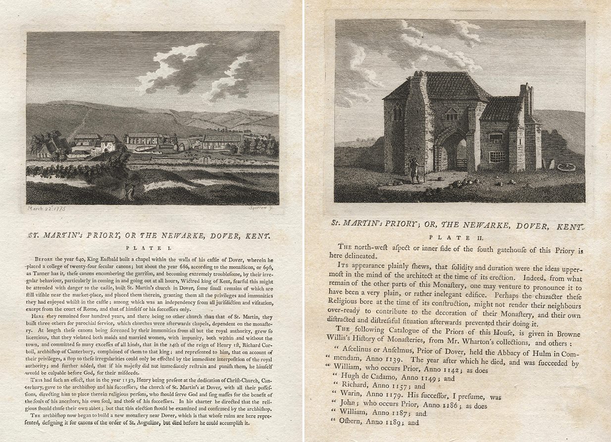 Kent, Dover, St. Martin's Priory, 2 views, 1786
