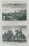 Morocco, Rabat view and horseman in Barbary, 1788