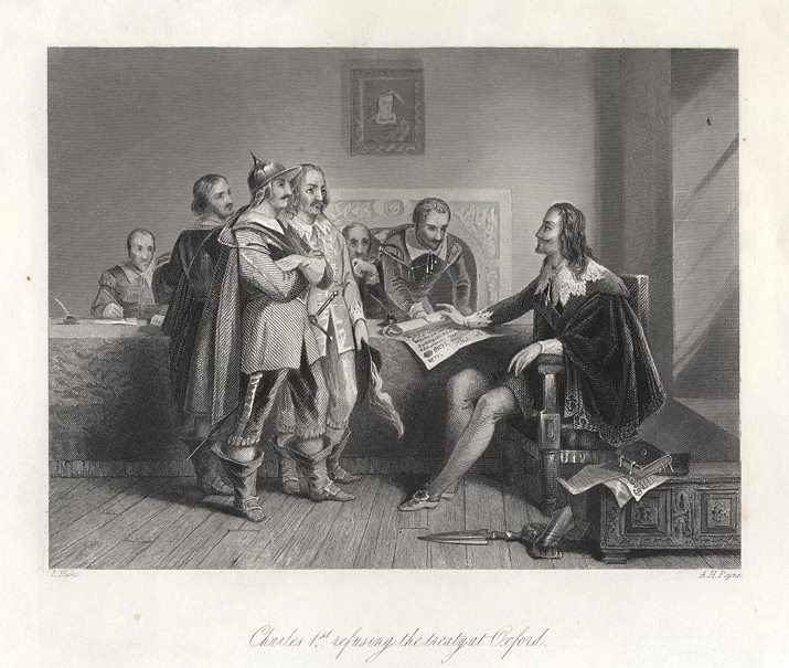 Charles I refusing the Treaty of Oxford (in 1643), 1845