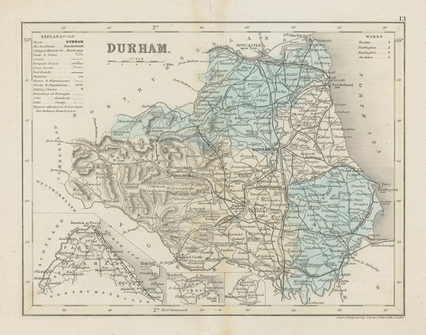 Durham county map, 1848