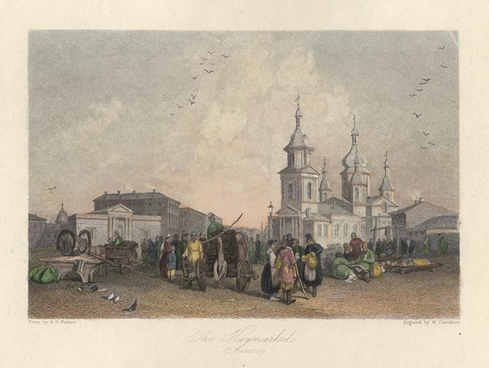 Russia, St.Petersburg, The Haymarket, 1836