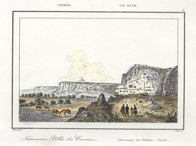Crimea, Caves at Inkermann, 1838