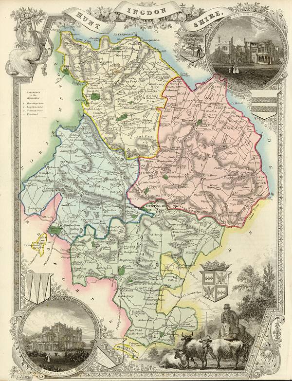 Huntingdonshire, Moule 1st edition, 1837