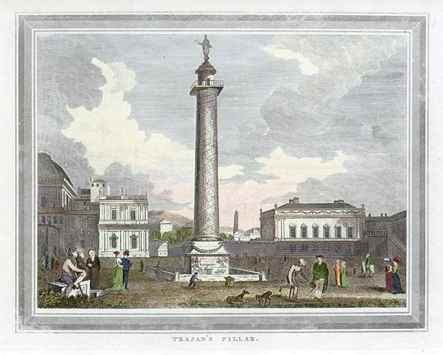 Italy, Trajan's Pillar in Rome, 1818