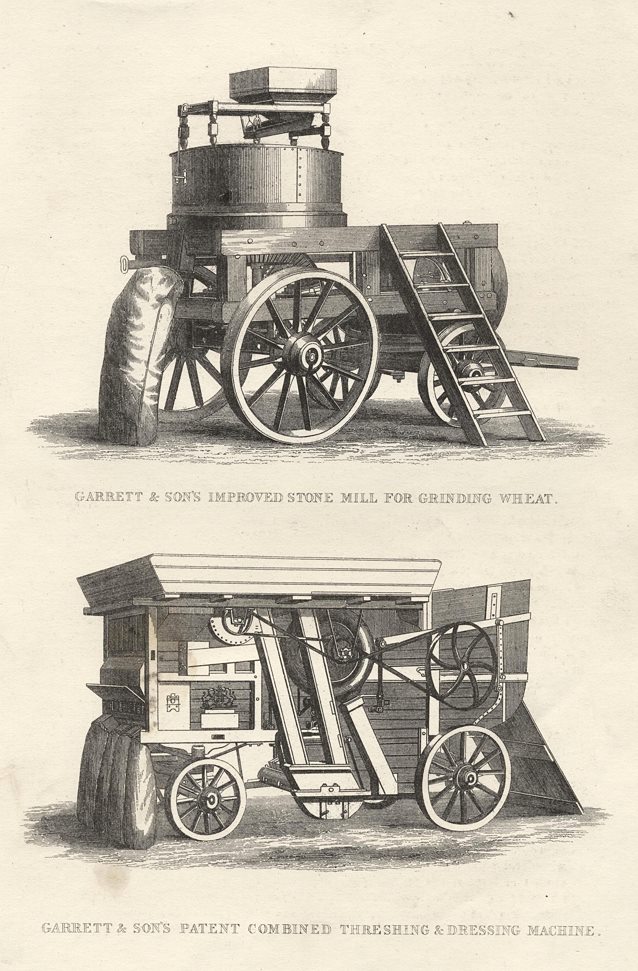 Farming - Garrett & Son's Stone Mill & Threshing Machine, 1860