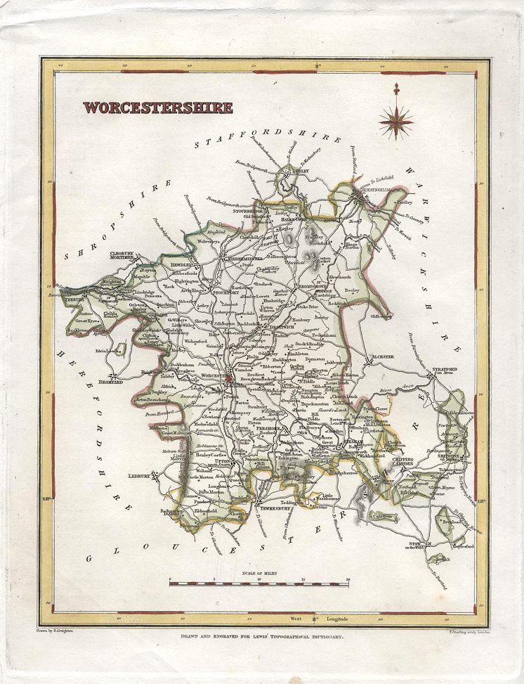 Worcestershire map, 1848