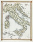 Italy map, 1841