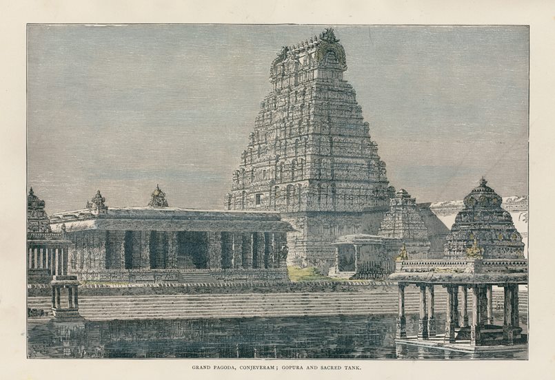 India, Grand Pagoda, Conjeveram; Gopura and Sacred Tank, 1891