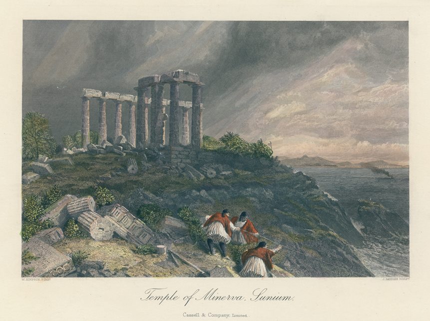 Greece, Temple of Minerva at Sunium, 1875