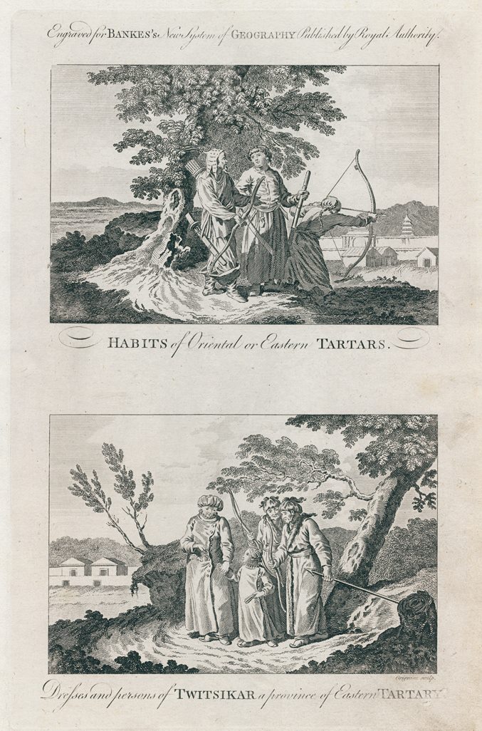 Tartary, Eastern Tartars (2 views), Bankes Geography, 1788