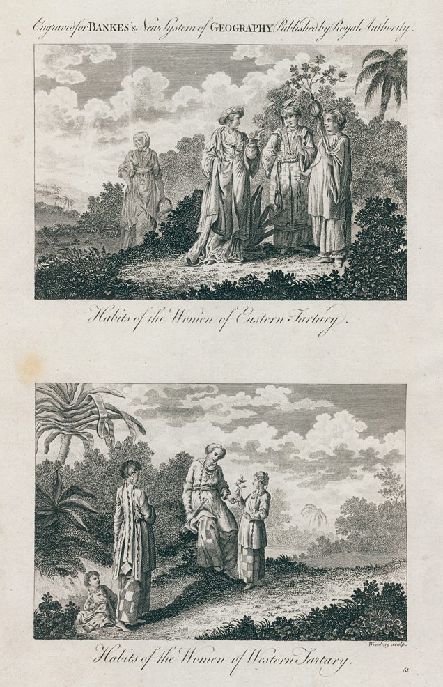 Tartary, Women of Eastern and Western Tartary, Bankes Geography, 1788