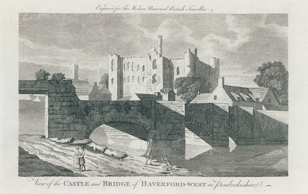 Pembrokeshire, Haverfordwest Castle & bridge, 1779