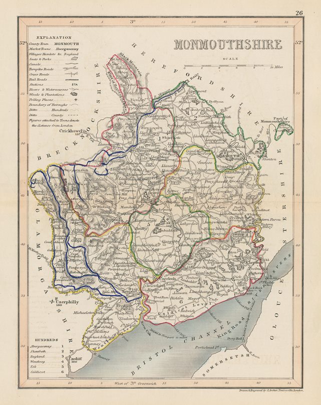 Monmouthshire map, 1848