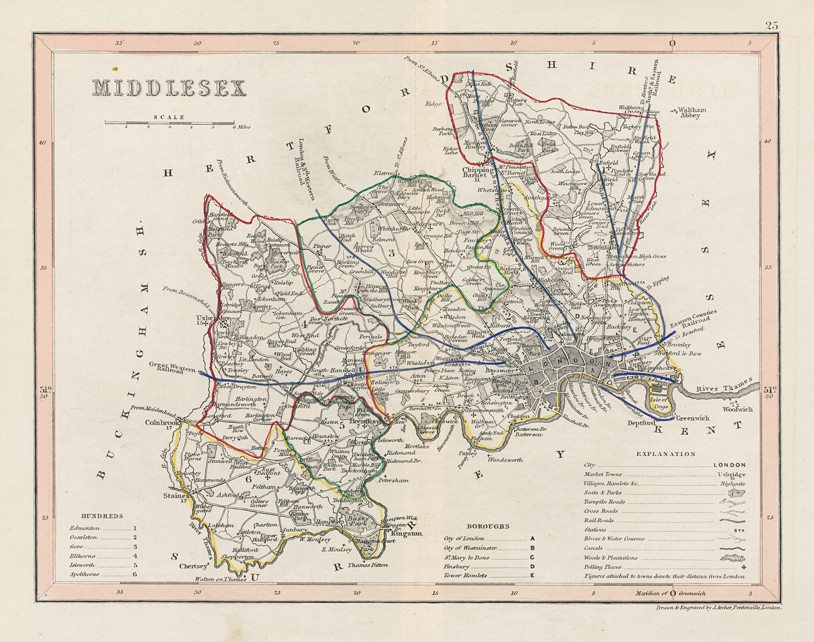 Middlesex map, 1848