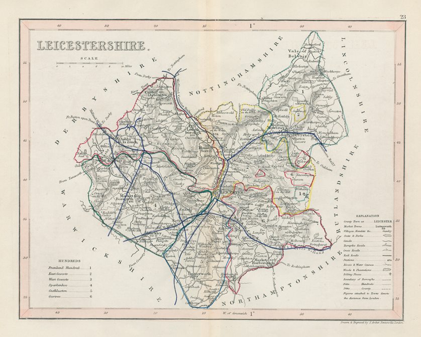 Leicestershire map, 1848