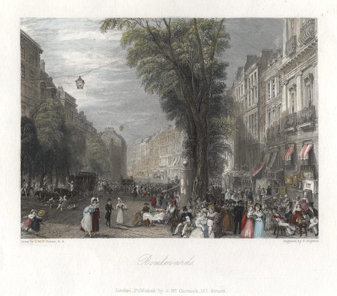 France, Paris, Boulevards, after Turner, 1835