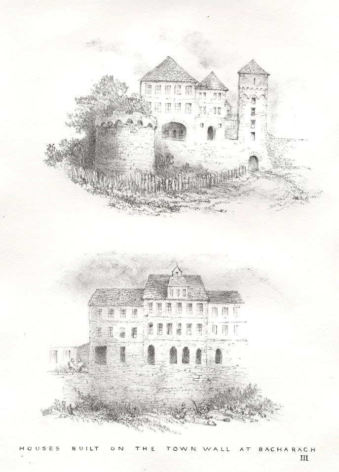 Germany, Houses on the Town Wall at Bacharach, c1830