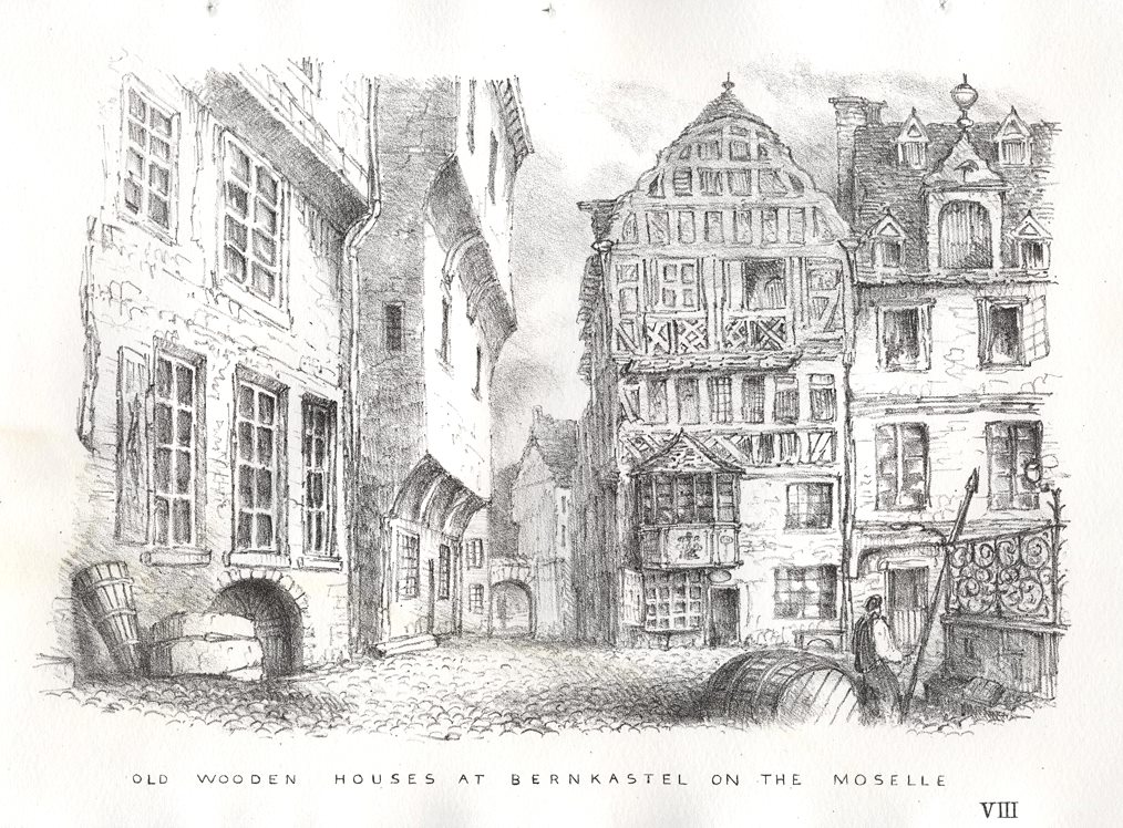 Germany, Old Wooden Houses at Bernkastel on the Moselle, c1830