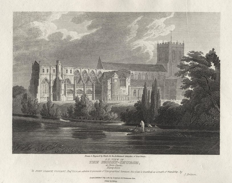 Hampshire, Priory Church at Christchurch, c1812