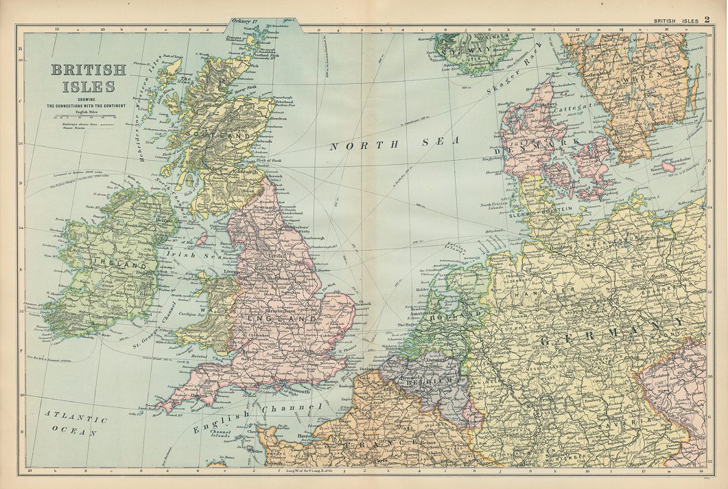British Isles, with connections to the Continent, 1901