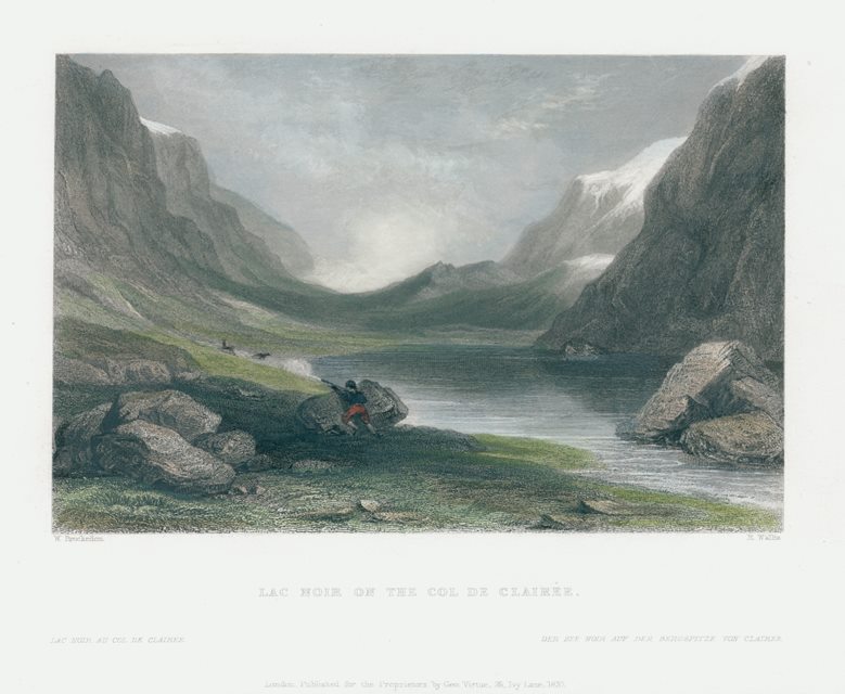 Italy, Lac Noir on Col de Clairee, 1836