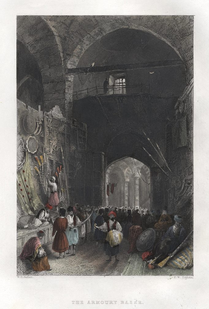 Turkey, Istanbul, Armoury Bazaar, c1840