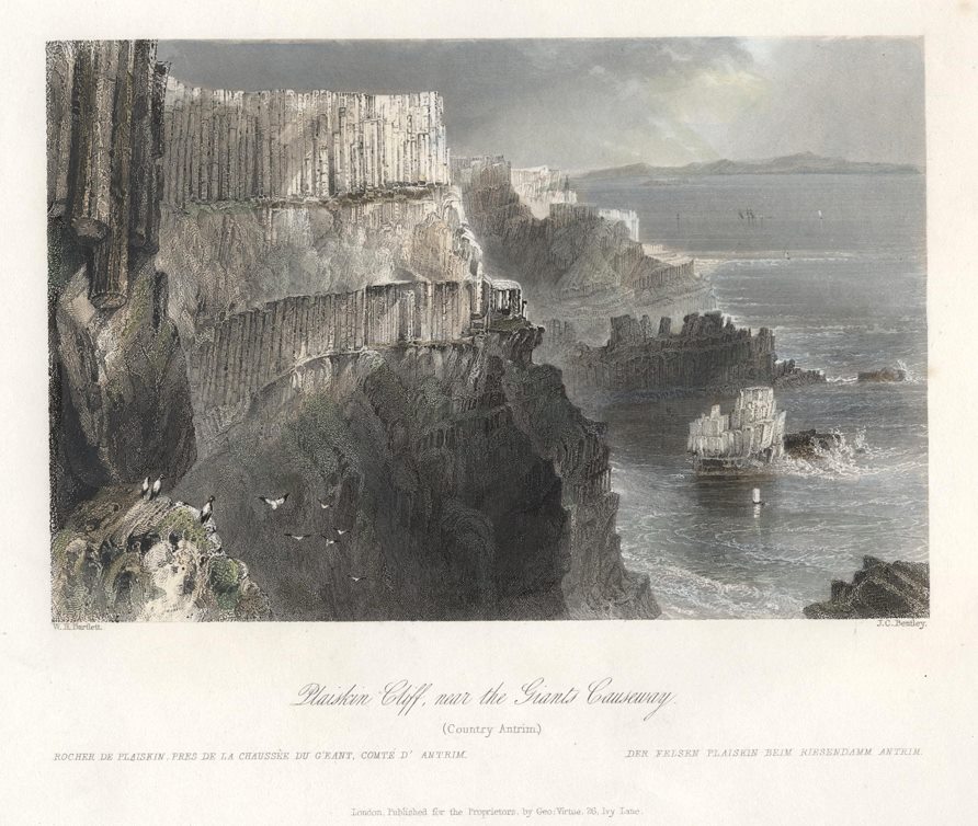 Ireland, Plaiskin Cliff, near Giants Causeway (County Antrim), 1841