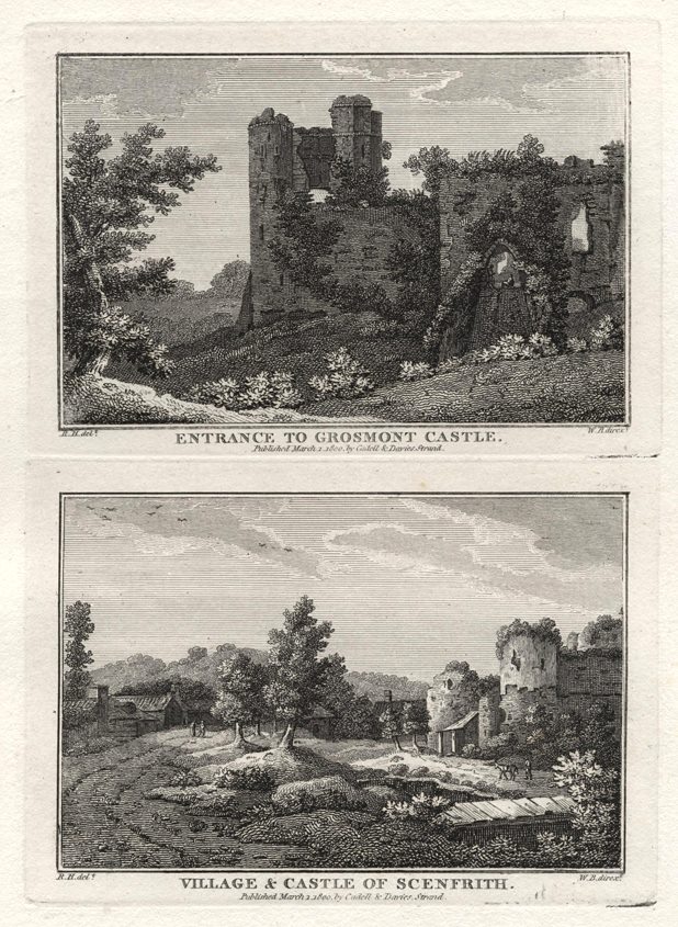 Monmouthshire, Grosmont Castle & Scenfrith, 1800