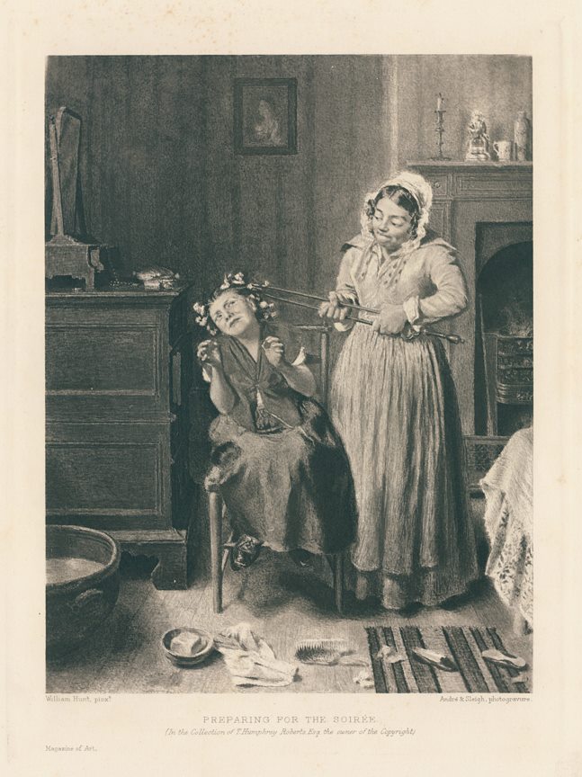 'Preparing for the Soiree', photogravure after William Hunt, 1896