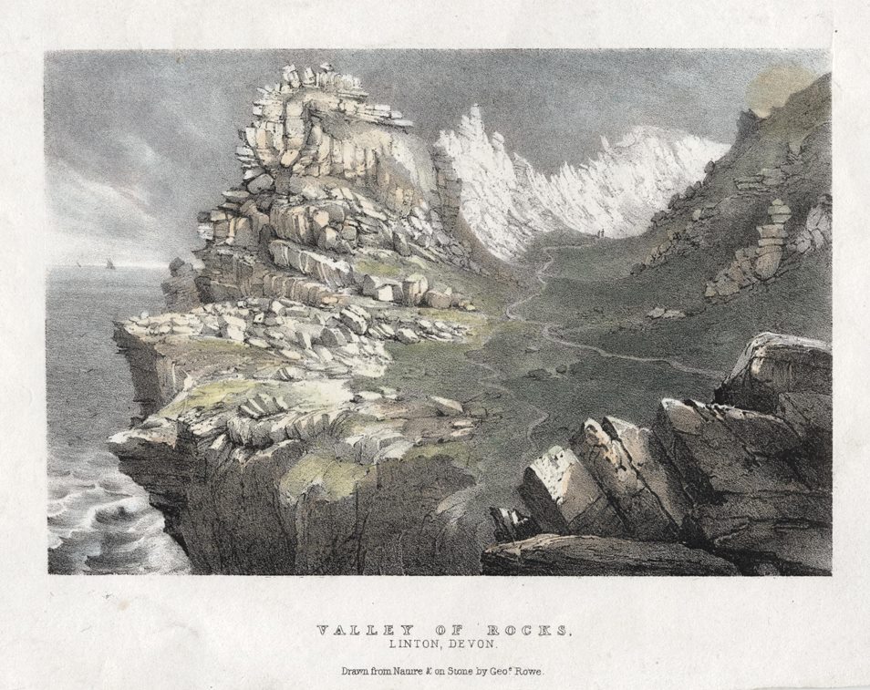 Devon, Valley of Rocks near Linton, 1840