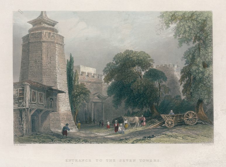Turkey, Constantinople, entrance to the Seven Towers, 1838