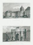 Paris, Palais de L'Institut & Arc de Triomphe, Tuileries, 1840