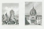 Paris, Tombeau Consacre a la Memoire & Eglise de Sorbonne, 1840
