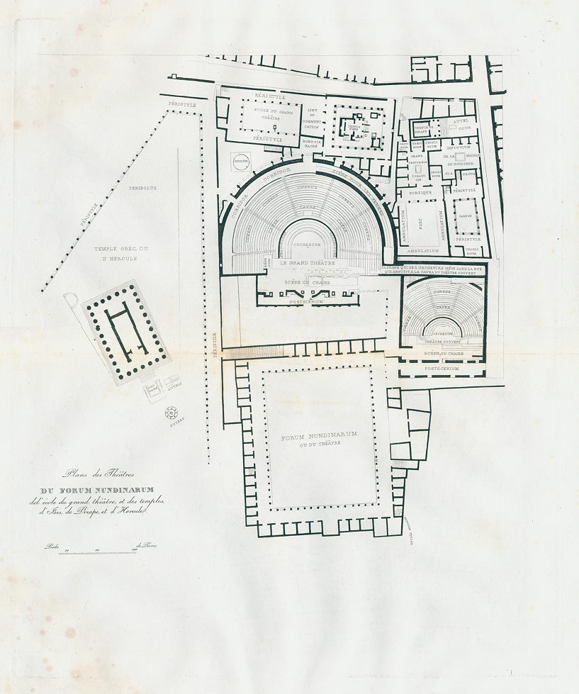 Italy, Pompeii, Forum Nundinarum plan, c1830
