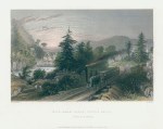 USA, NY, Railroad at Little Falls in the Valley of the Mohawk, 1840