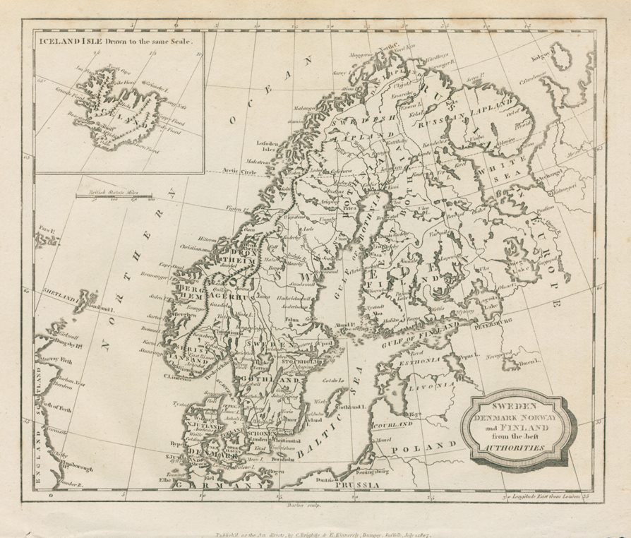 Scandinavia & Iceland map, 1807