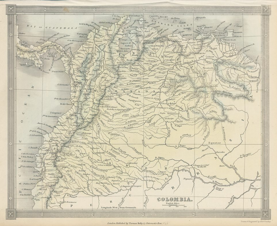 Colombia map, 1843