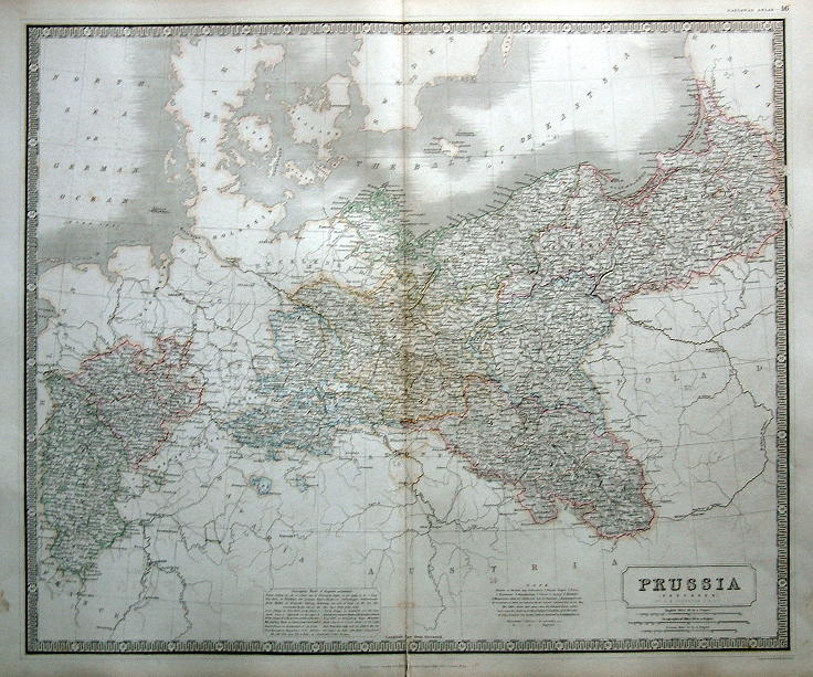 Prussia, large map, Johnston, 1843