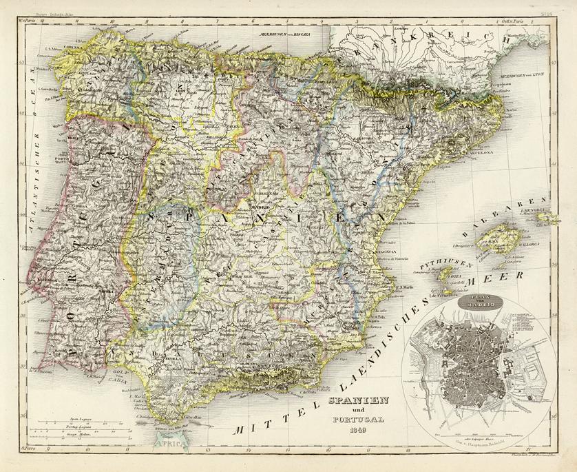 Spain & Portugal, 1852