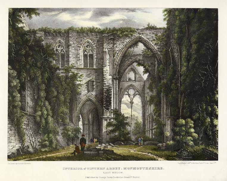 Monmouthshire, Tintern Abbey, stone lithograph, 1840