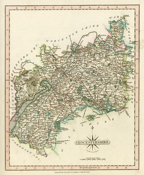 Gloucestershire, by John Cary, 1809