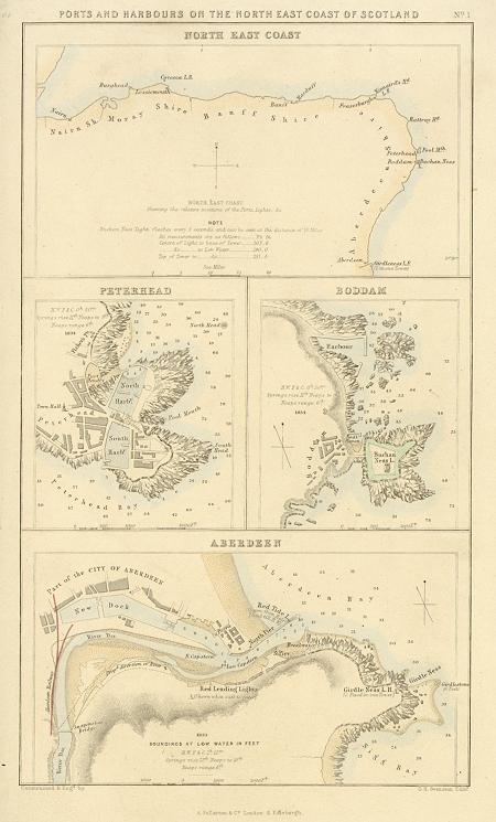 Scotland, Ports and Harbours on the north east coast, 1856