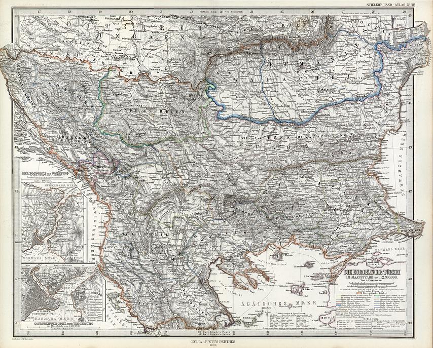 Turkey in Europe, including Greece, Macedonia, Albania, Bulgaria and Romania, 1869