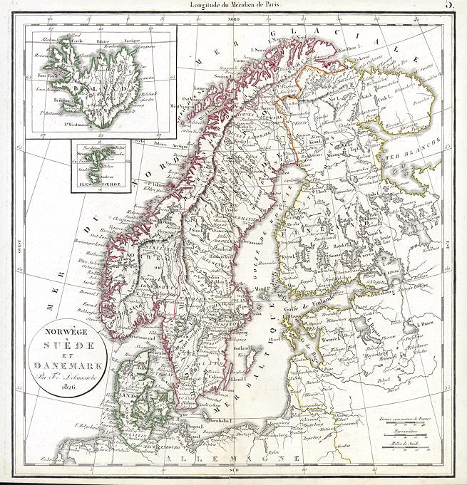 Scandinavia, Delamarche, 1828