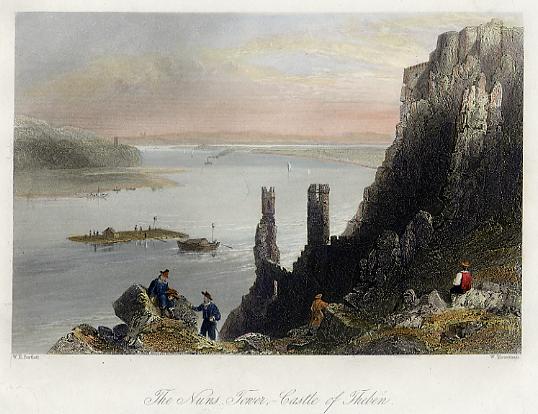 Slovakia, Nun's Tower, Castle of Theben (Devin), 1840