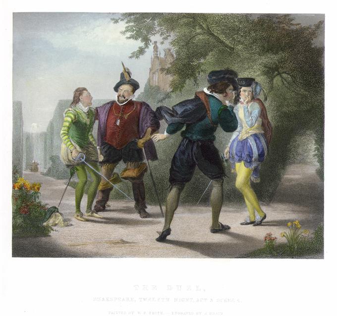 The Duel, Shakespeare Twelfth Night, after Frith, 1846