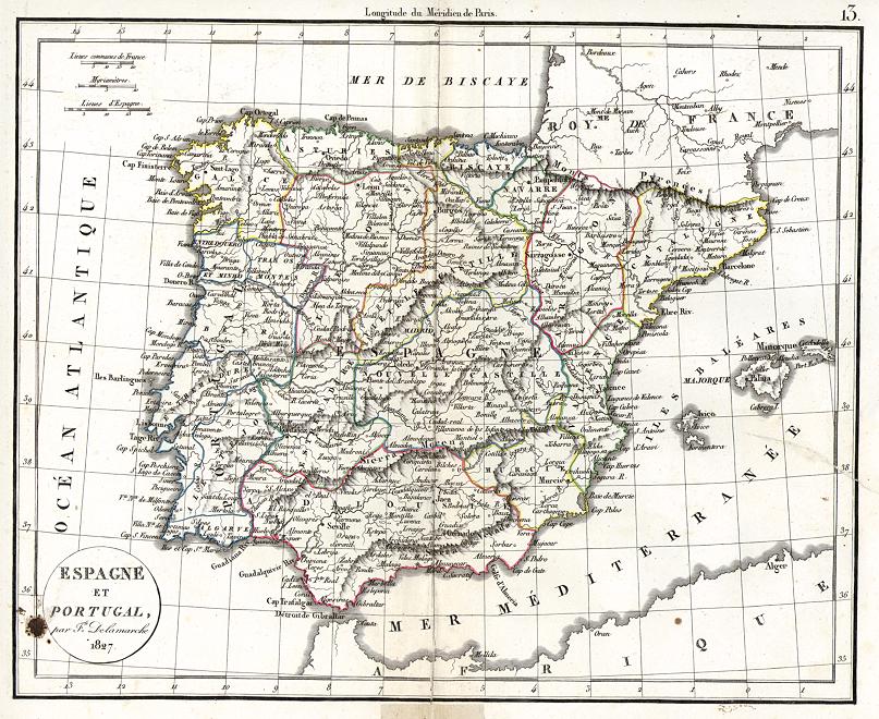 Spain & Portugal, Delamarche, 1828