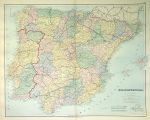 Spain & Portugal, large map, 1887