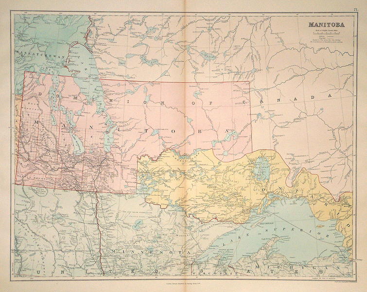 Canada, Manitoba, large map, 1887